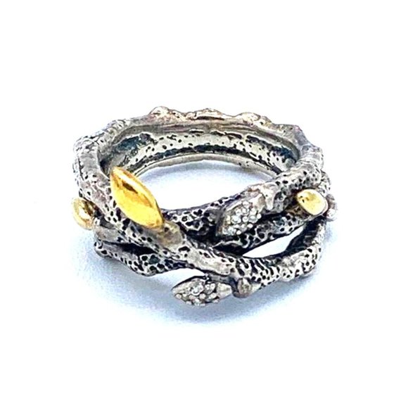 Stephen Dweck Jewelry - EXQUISITE DWECK DIAMOND DESIGNER SILVER RING GENUINE RARE , SIZE 7